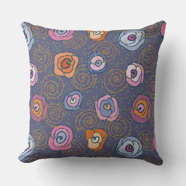 Abstract rose field pattern cushion (Front)