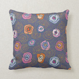 Abstract rose field pattern cushion
