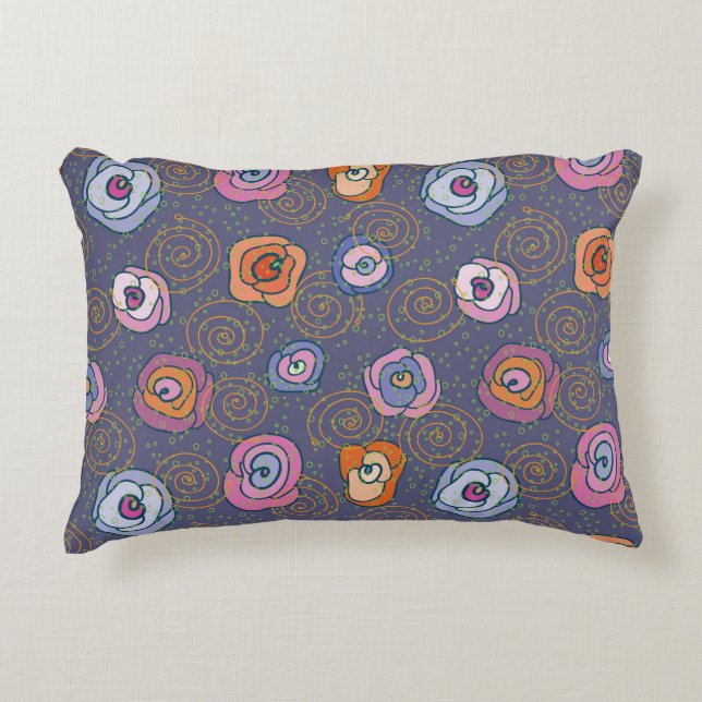 Abstract rose field pattern decorative cushion (Front)