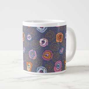 Abstract rose field pattern large coffee mug