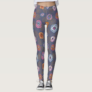 Abstract rose field pattern leggings