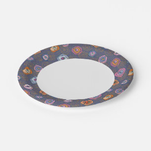 Abstract rose field pattern paper plate
