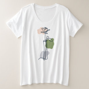 Abstract Rose Flower Plus Size T-Shirt