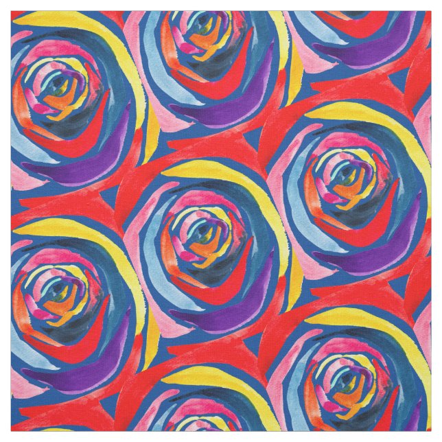 Abstract rose flower pop art fabric (Swatch)