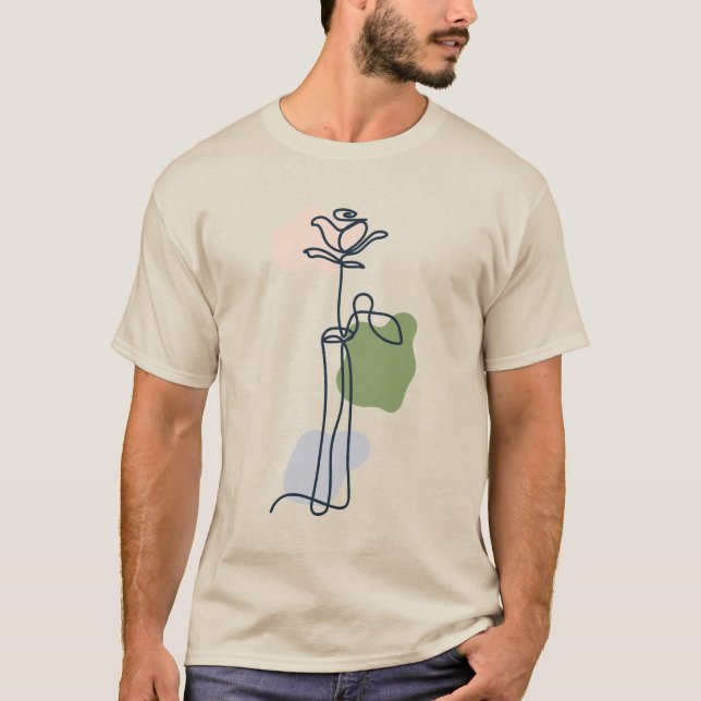 Abstract Rose Flower T-Shirt (Front)