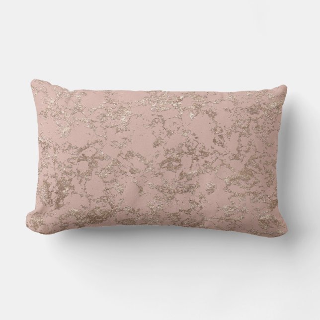 Abstract Rose Gold Lumbar Cushion (Front)