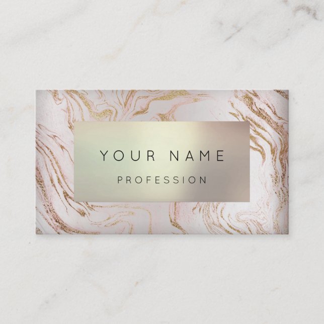 ABSTRACT  Rose Gold Marble Appointment Pearl Card (Front)