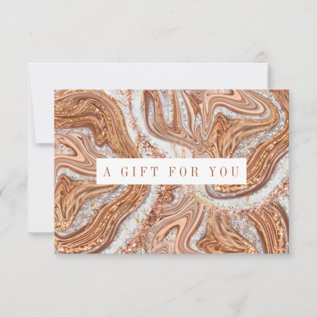 Abstract Rose Gold Marble Gift Certificate (Front)