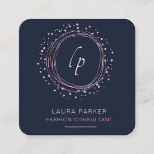 Abstract Rose Gold Modern Minimal Faux Confetti Square Business Card