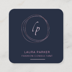 Abstract Rose Gold Modern Minimal Faux Simple Square Business Card