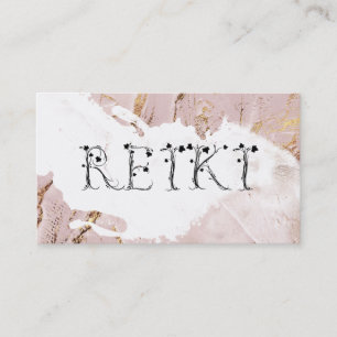 *~* Abstract Rose Gold Paint Strokes REIKI Ivy Business Card
