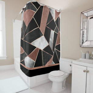Abstract Rose Gold Pattern Shower Curtain