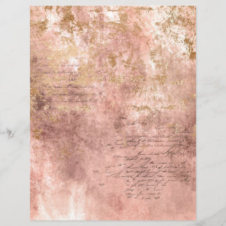 Abstract Rose Gold Textures Scrapbook Paper Sheet