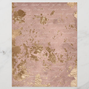 Abstract Rose Gold Textures Scrapbook Paper Sheet