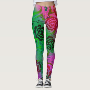 abstract rose leggings
