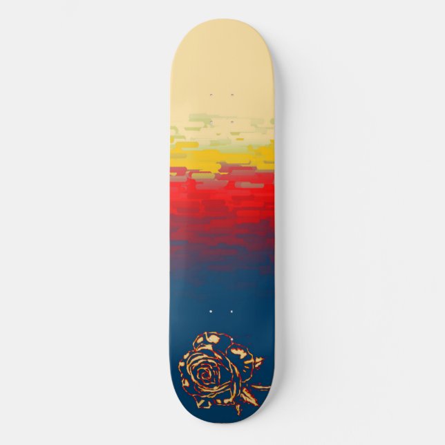 Abstract Rose Skateboard Deck (Front)