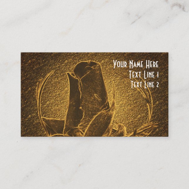 Abstract Rosebud Brown Floral Business Card (Front)
