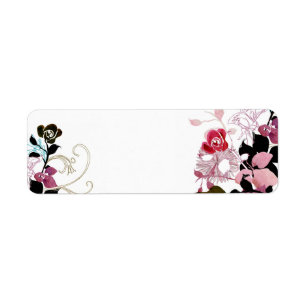 Abstract roses Avery Label