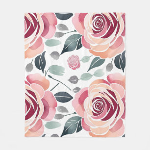 Abstract Roses In Pastel Colors  Fleece Blanket