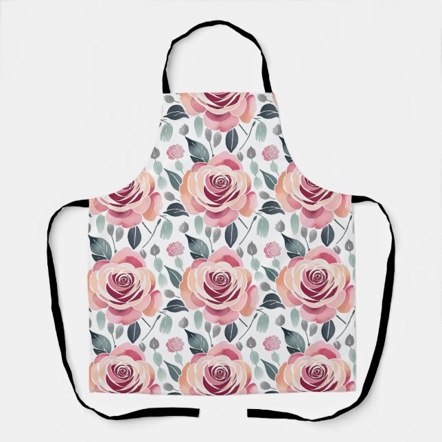 Abstract Roses In Pastel Colours  Apron (Front)