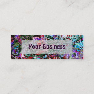Abstract roses in red and turqoise mini business card