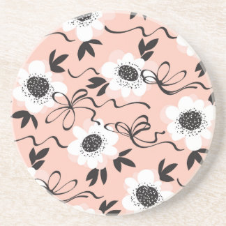 Abstract roses, pale colours, vintage pattern. coaster