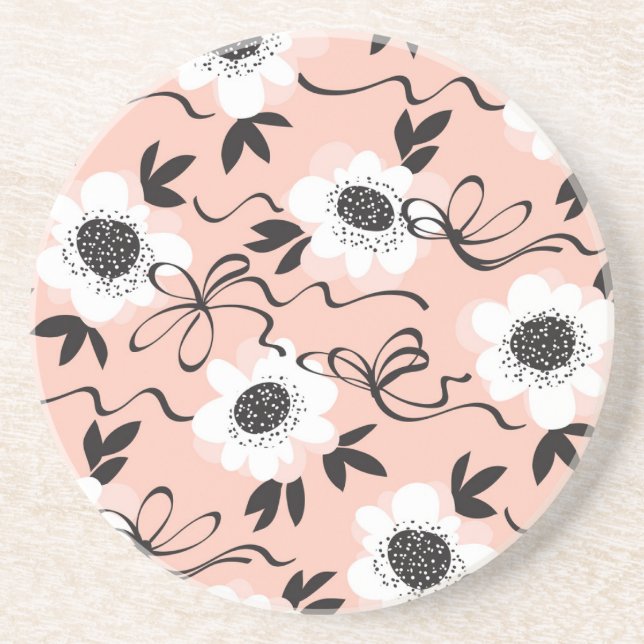 Abstract roses, pale colours, vintage pattern. coaster (Front)
