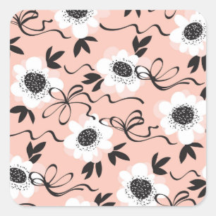 Abstract roses, pale colours, vintage pattern. square sticker
