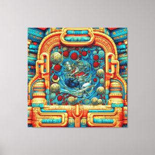 Abstract Roses Priestess Witchy Colourful AI Art Canvas Print