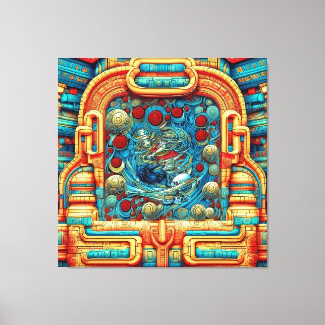 Abstract Roses Priestess Witchy Colourful AI Art Canvas Print (Front)