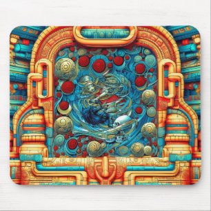 Abstract Roses Priestess Witchy Colourful AI Art Mouse Pad