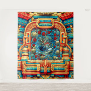 Abstract Roses Priestess Witchy Colourful AI Art Tapestry