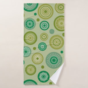 Abstract round ornaments seamless vintage pattern. bath towel