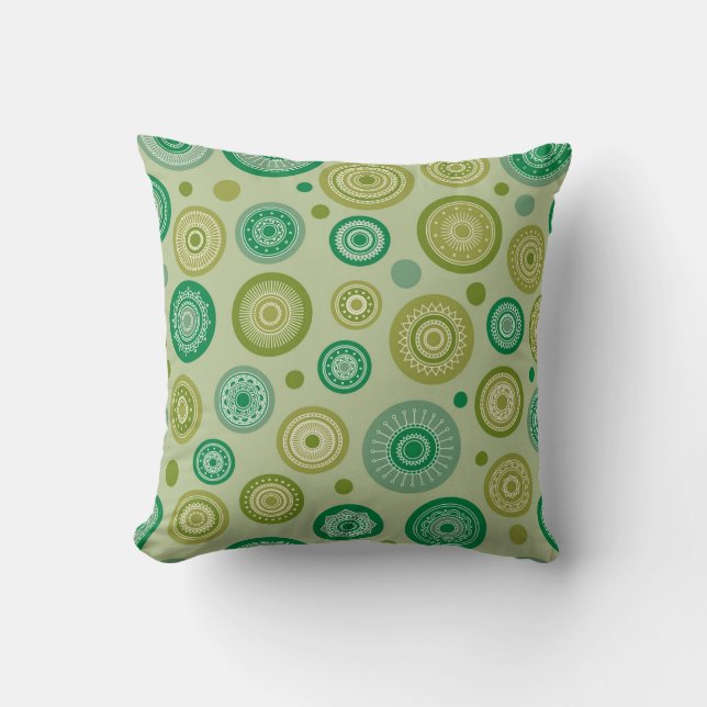 Abstract round ornaments seamless vintage pattern. cushion (Front)