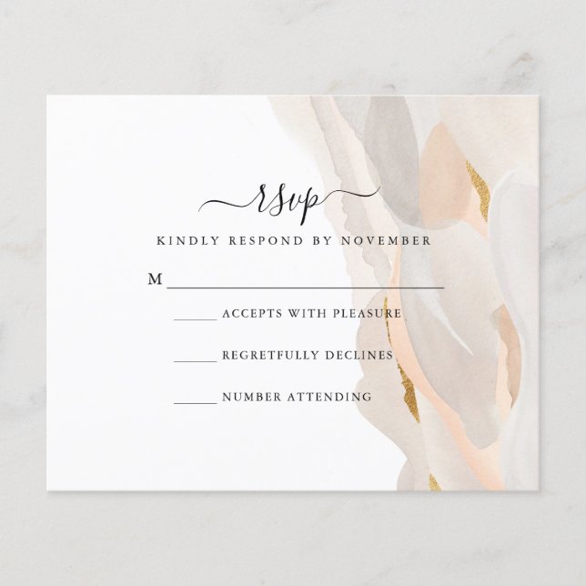 Abstract RSVP Card | Budget (Front)