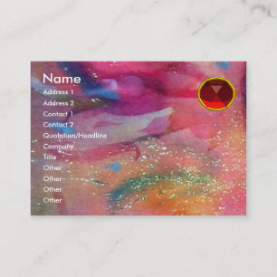ABSTRACT RUBY,bright red blue pink Business Card