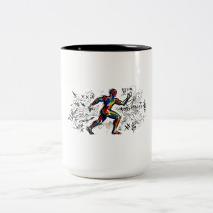 Abstract Runner Graffiti Street Art Two-Tone Coffee Mug