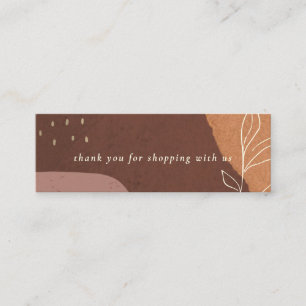 Abstract Rust Orange Leafy Foliage Thank You Mini Business Card