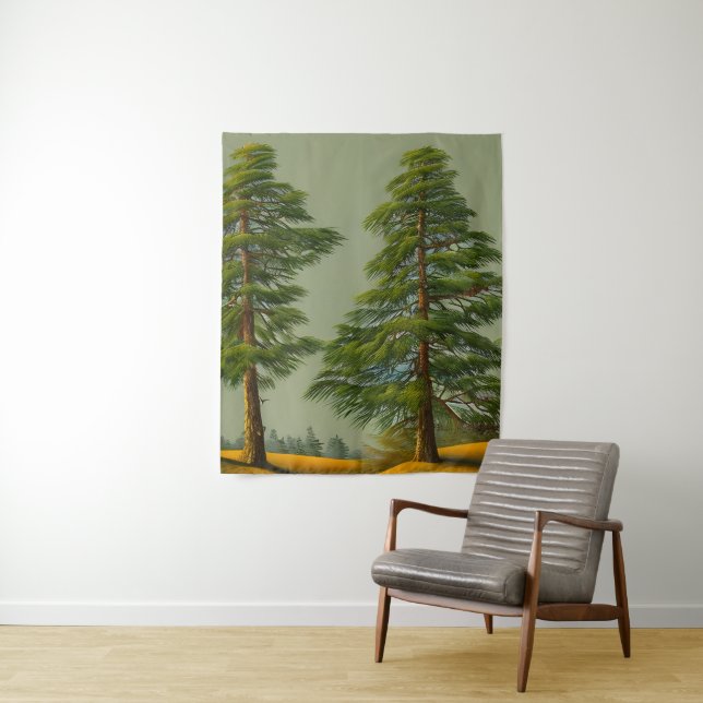 Abstract Rustic Northern Pine Tapestry (In Situ)