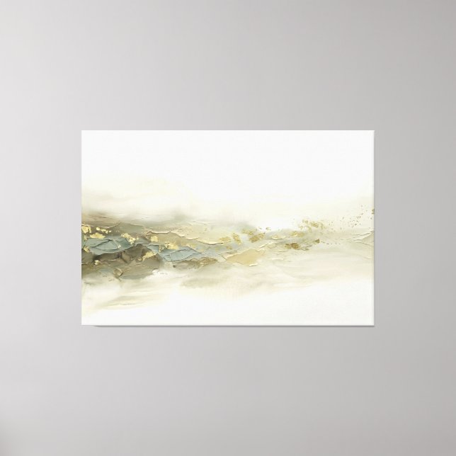 Abstract Sage Gold Landscape Modern Minimalist Canvas Print (Front)
