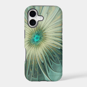 Abstract Sage Green Fantasy Flower Fractal Art