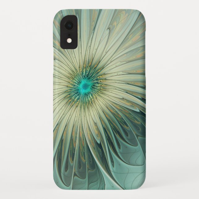 Abstract Sage Green Fantasy Flower Fractal Art Case-Mate iPhone Case (Back)