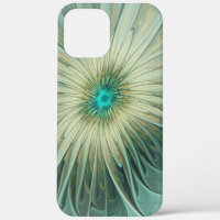 Abstract Sage Green Fantasy Flower Fractal Art