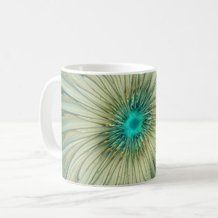 Abstract Sage Green Fantasy Flower Fractal Art Coffee Mug