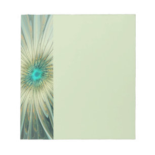 Abstract Sage Green Fantasy Flower Fractal Art Notepad
