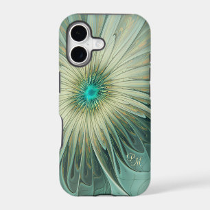 Abstract Sage Green Fantasy Flower Fractal Custom