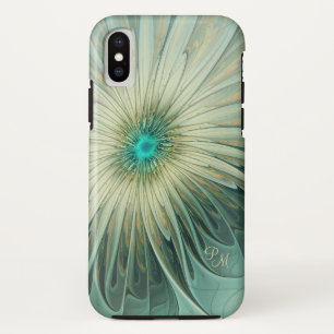 Abstract Sage Green Fantasy Flower Fractal Custom iPhone X Case