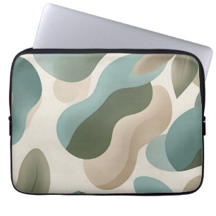 Abstract Sage Green Organic Fluid Shapes Modern Laptop Sleeve
