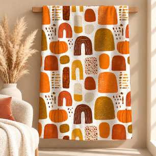 Abstract Sage Mustard Boho Rainbow Cosy Blanket