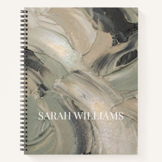 Abstract Sage Painting Personalised Name Notebook